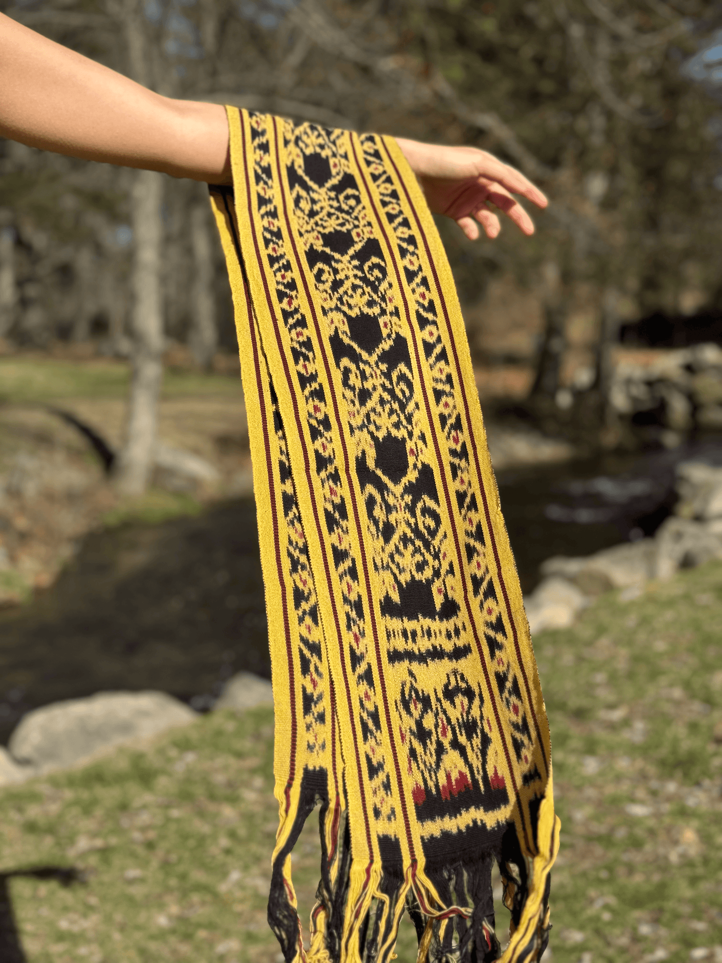 Blithe Yellow Tenun Scarf - Mutiara Heritage