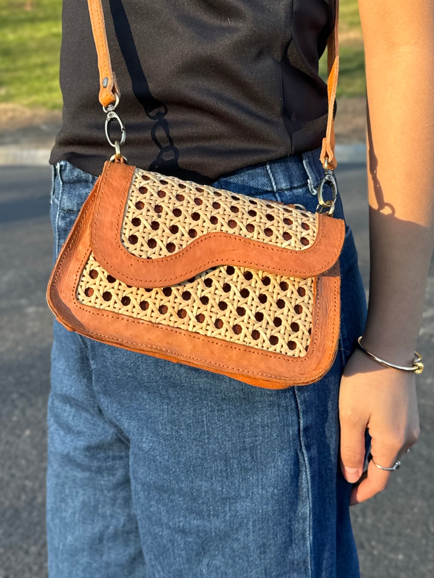 Kate bag worn as a crossbody bag