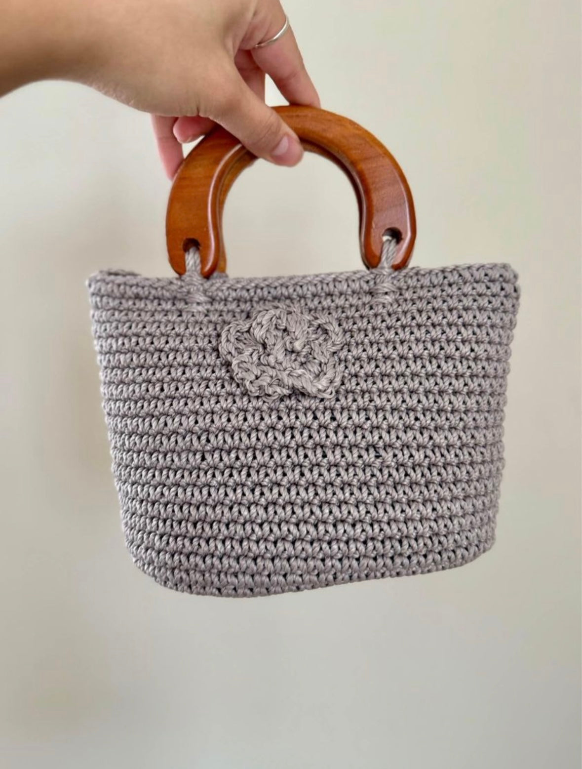 Gray Crochet Mini HandBag | Mutiara Heritage