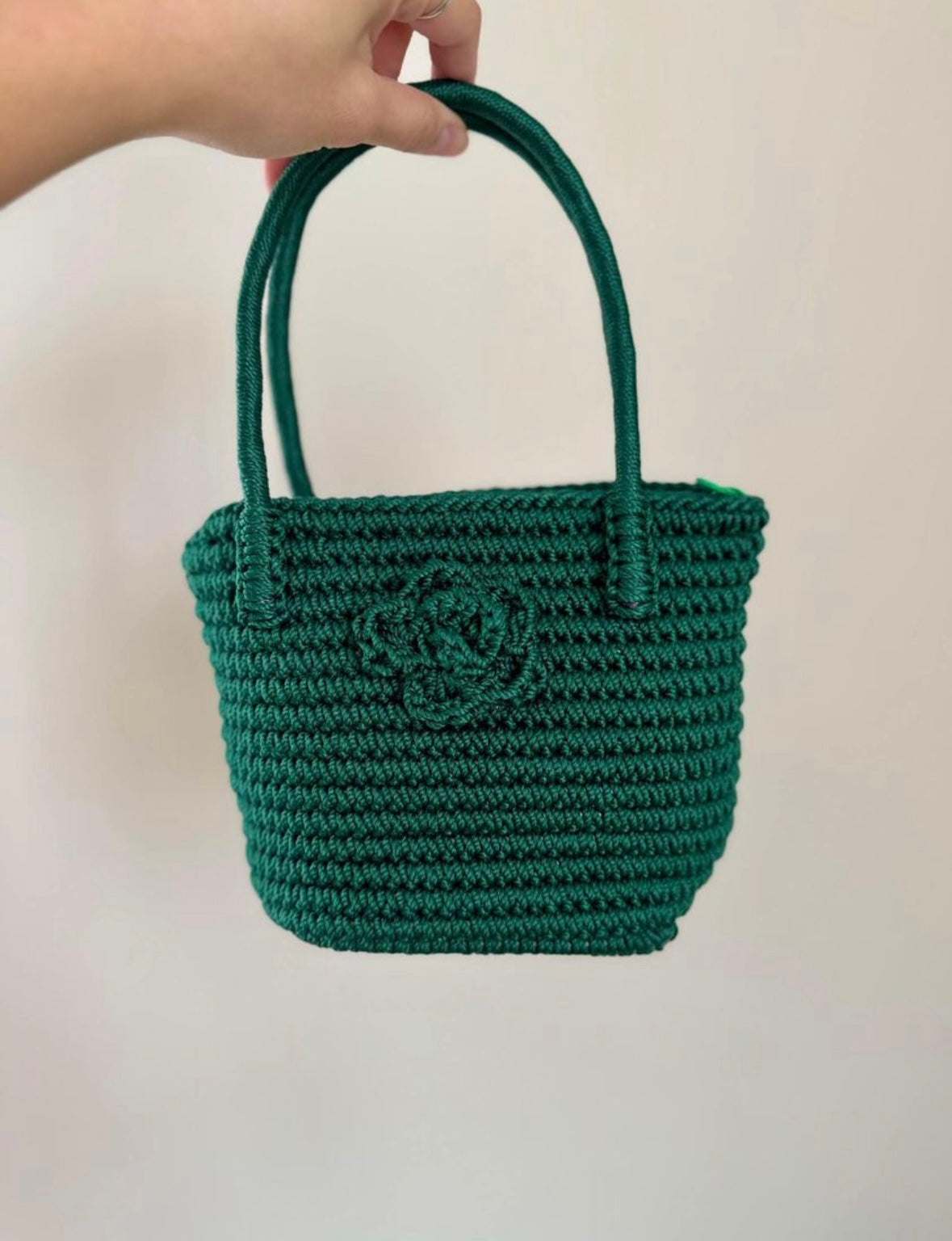 Green Crochet Mini HandBag | Mutiara Heritage
