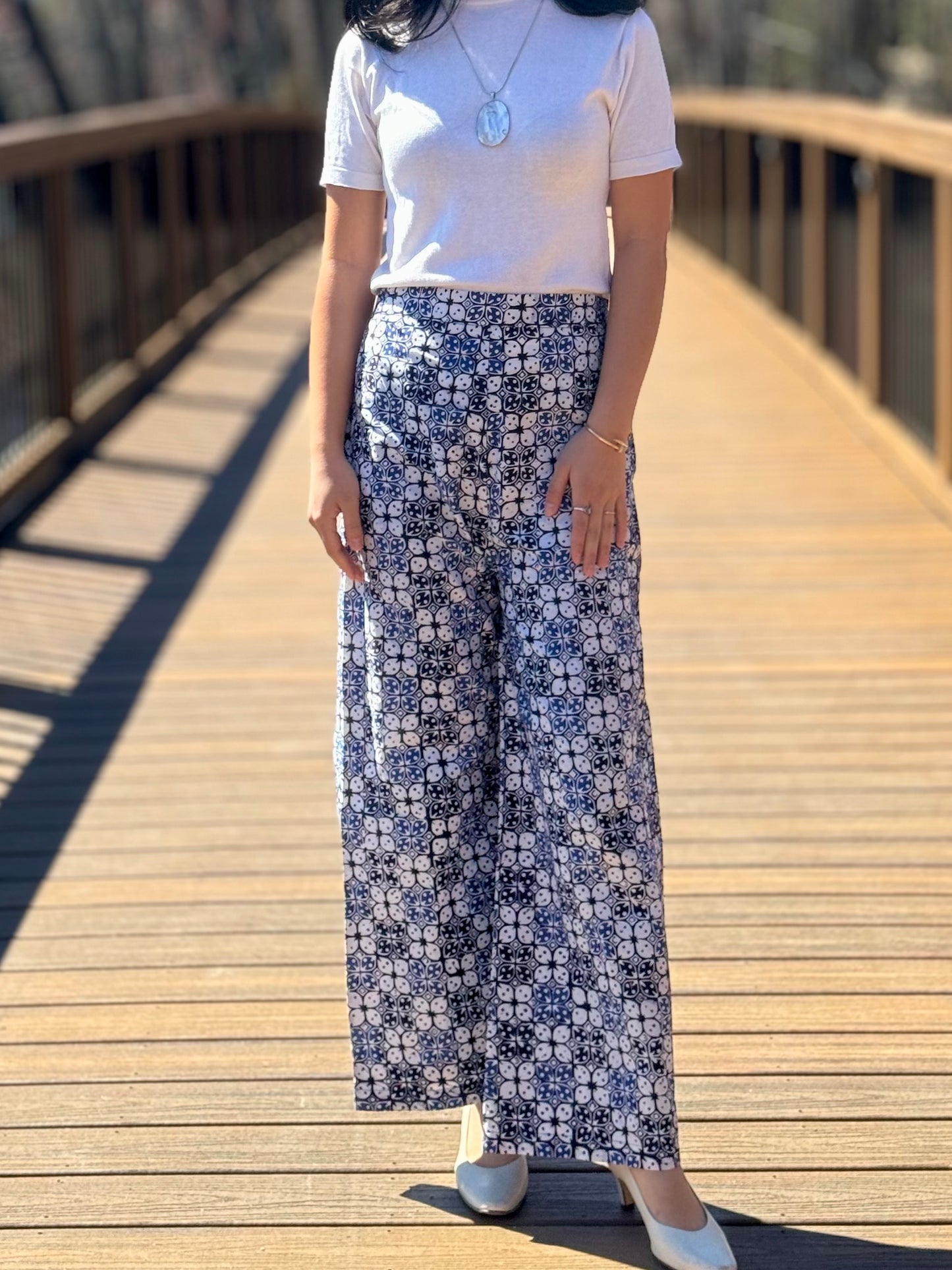 High-Rise Wide Leg Batik Culottes