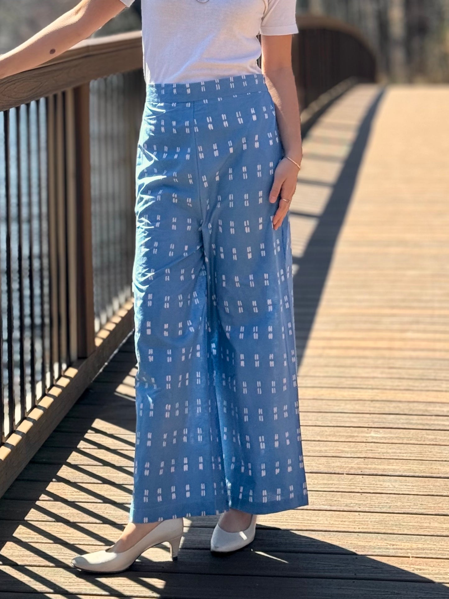 High-Rise Wide Leg Batik Culottes