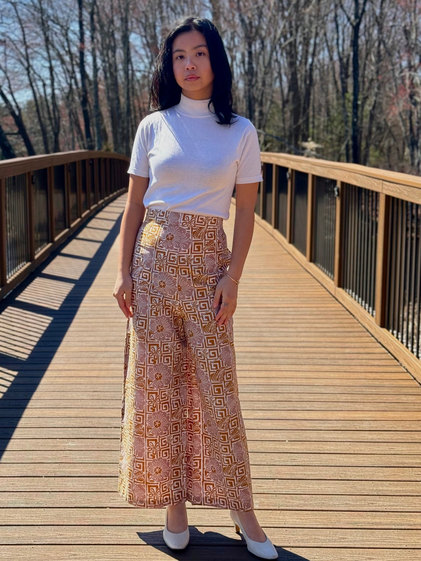 High-Rise Wide Leg Batik Culottes