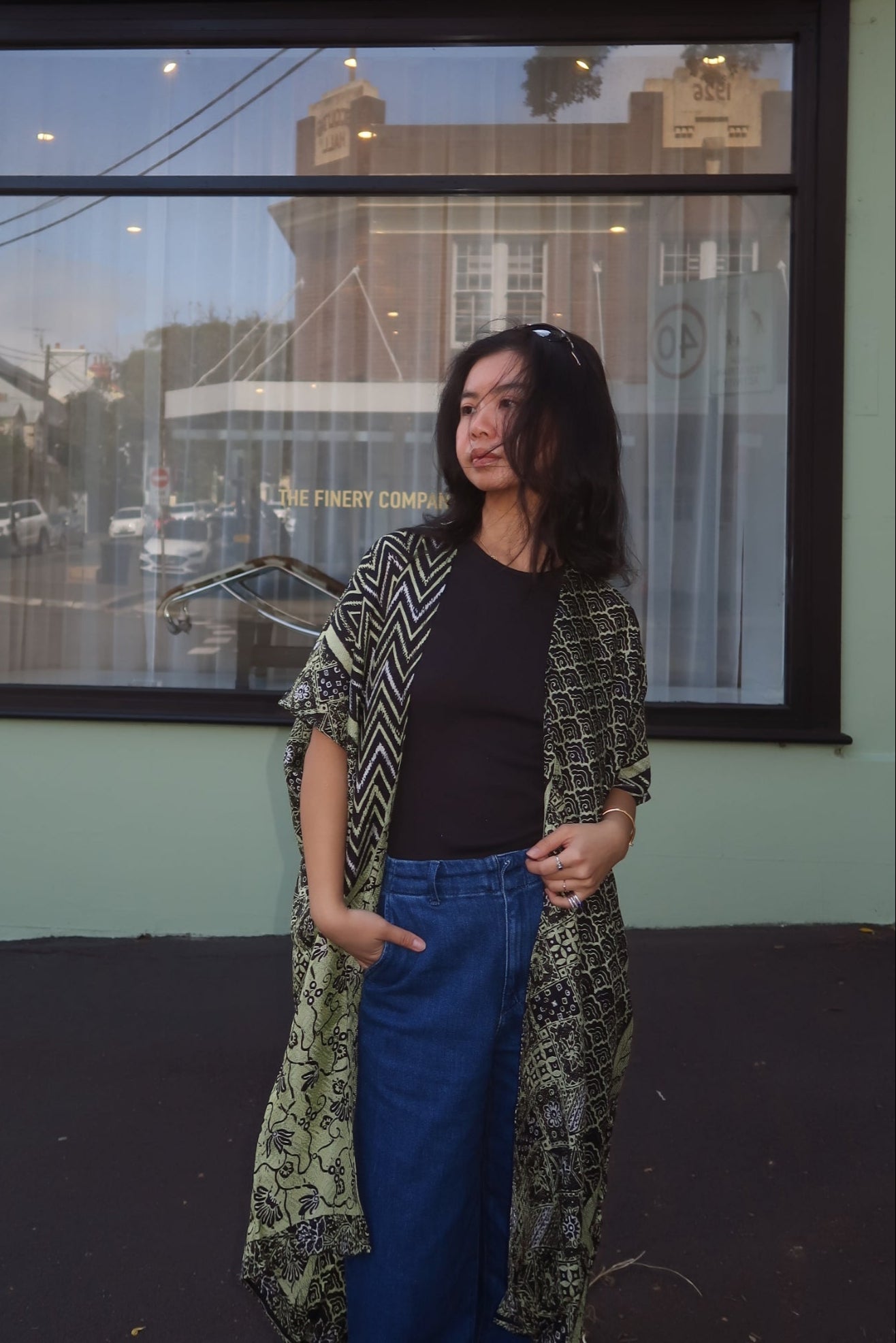 Viscose Short-Sleeve Maxi Kimono