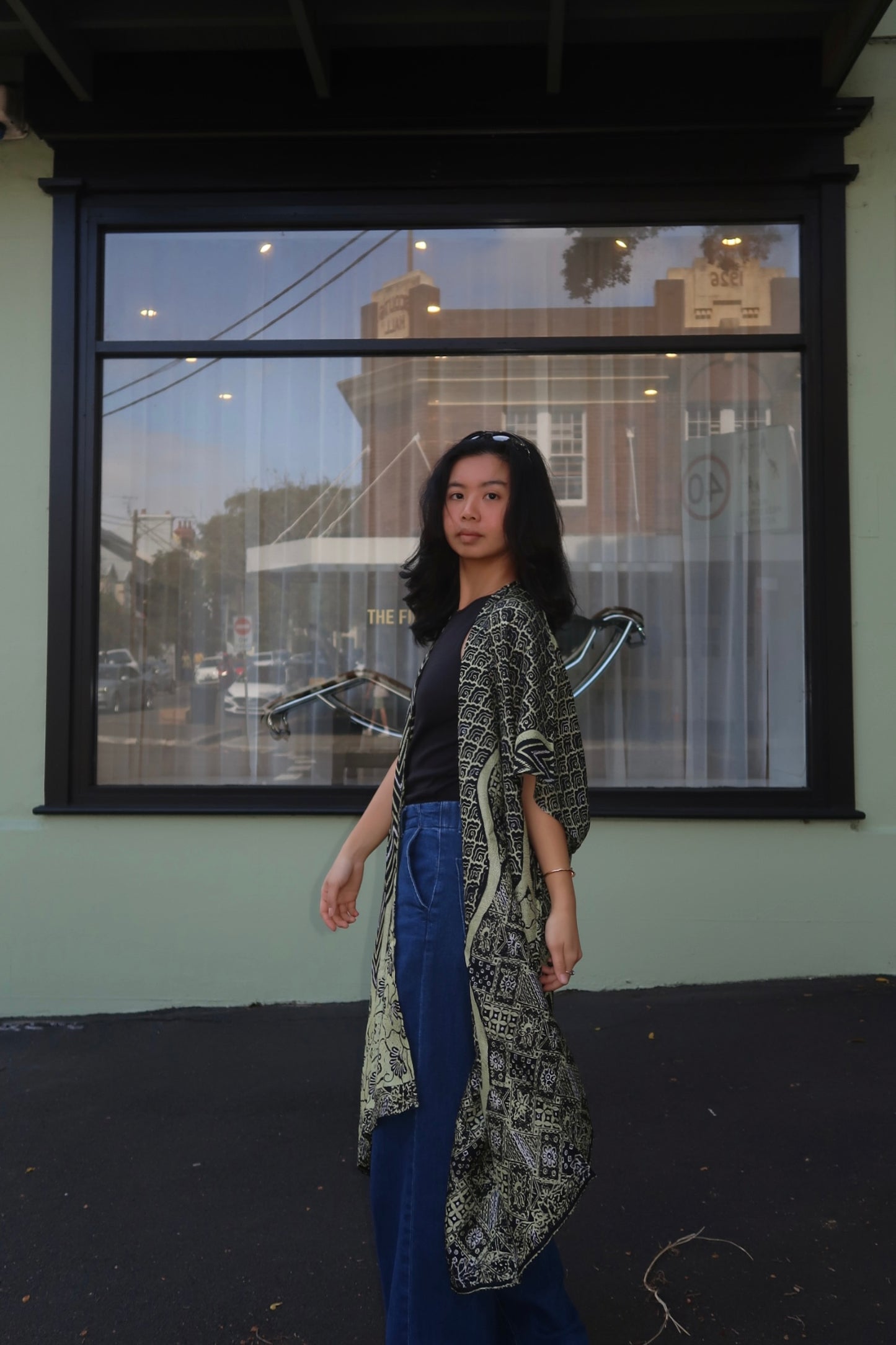 Viscose Short-Sleeve Maxi Kimono