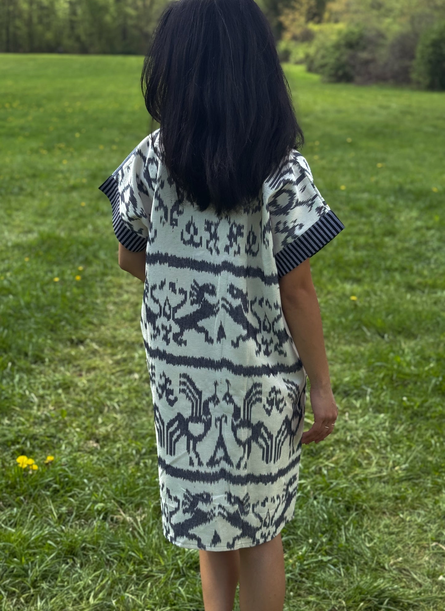 Back view of Tenun Dress Shirt