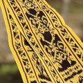 Detail Shot of Blithe Yellow Tenun Scarf - Mutiara Heritage