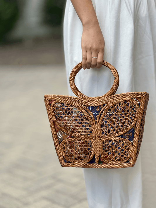 Butterfly Rattan Bag | Mutiara Heritage