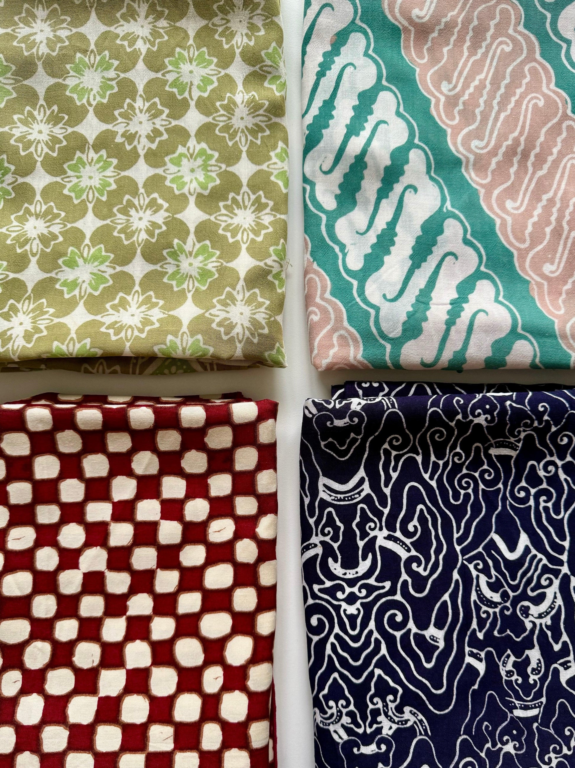 Collage Shot of Large Batik Cotton Scarf | Mutiara Heritage 