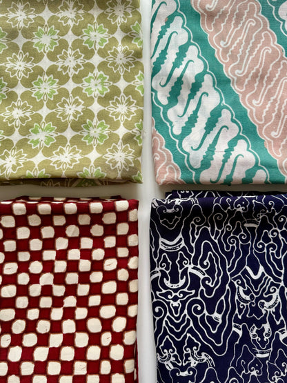 Collage Shot of Large Batik Cotton Scarf | Mutiara Heritage 
