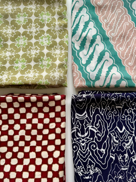 Collage Shot of Large Batik Cotton Scarf | Mutiara Heritage 