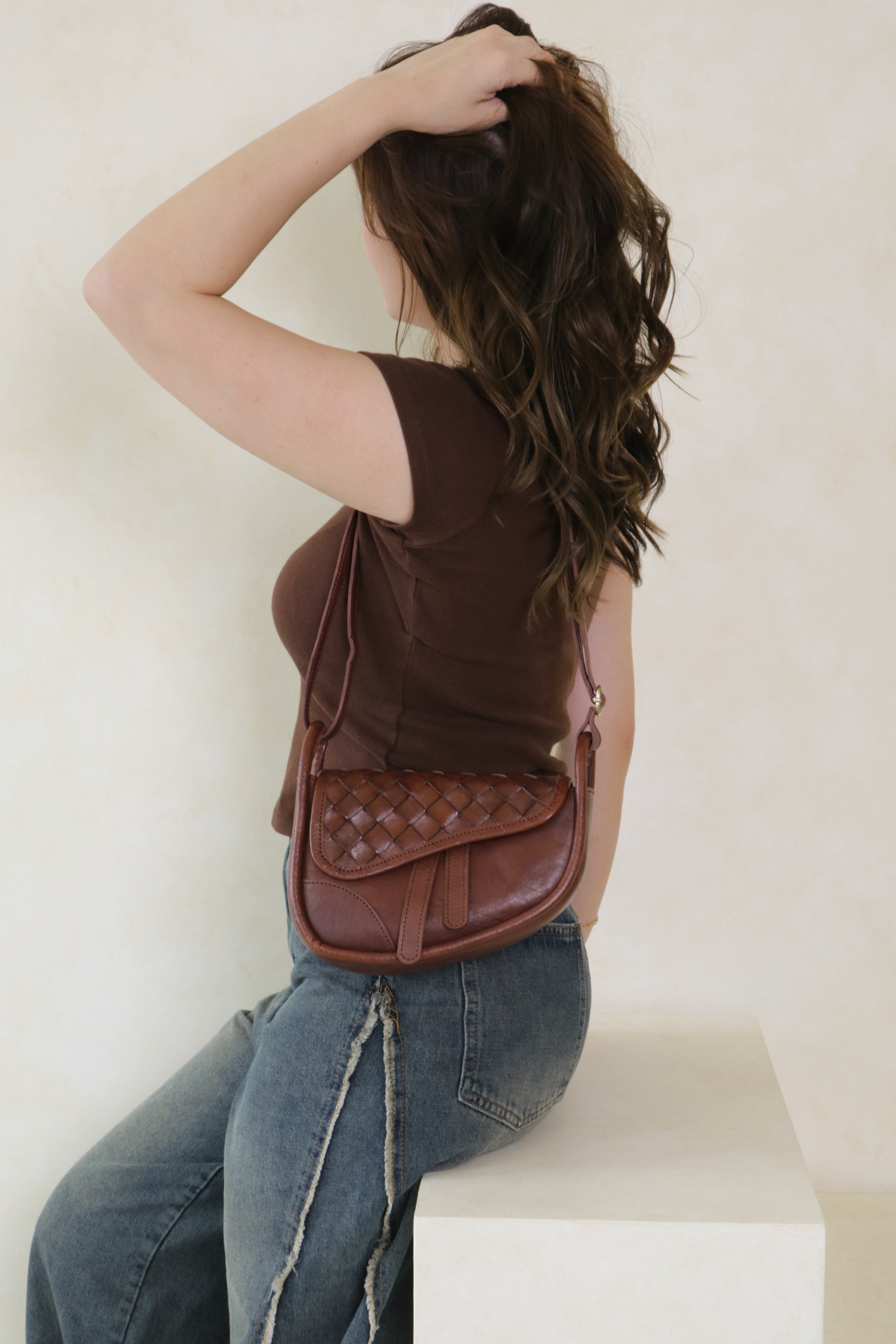 Lara Woven Saddle Bag