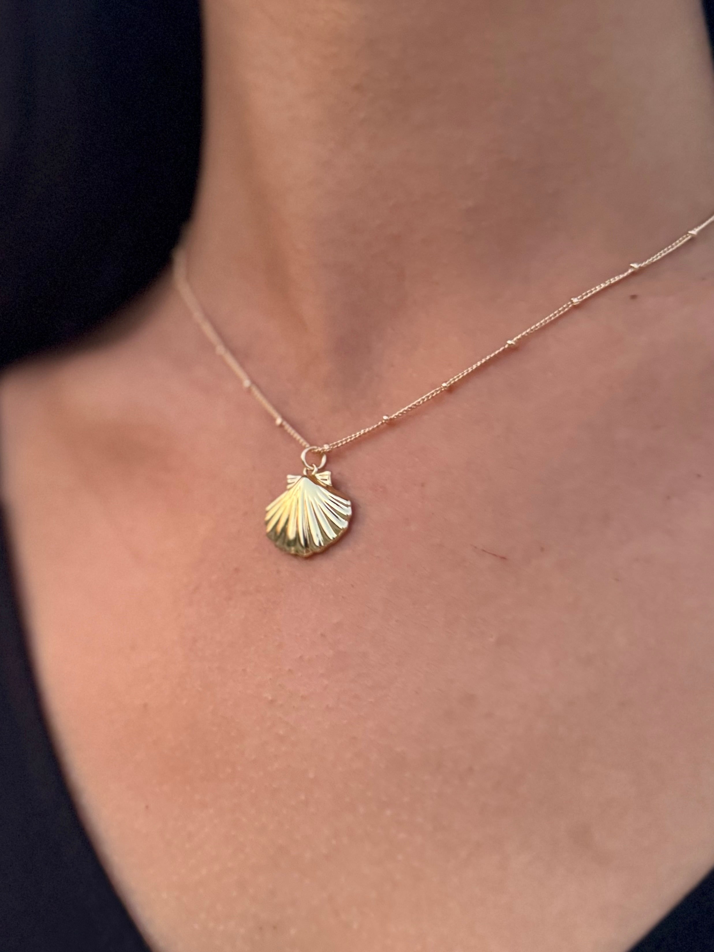 Gold Ocean Charm Necklace