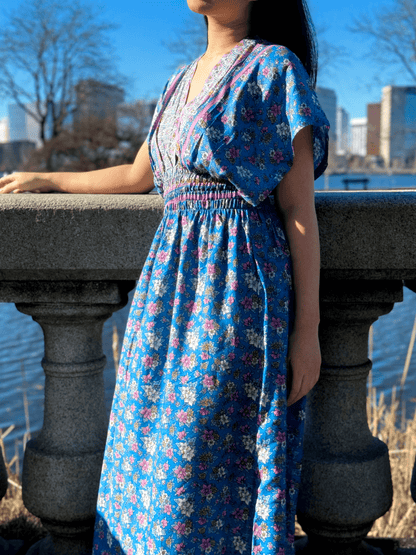 Side Shot of Fauna Boho Maxi Dress - Mutiara Heritage