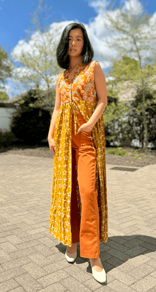 Gemma Button-Front Maxi Cotton Dress - Mutiara Heritage