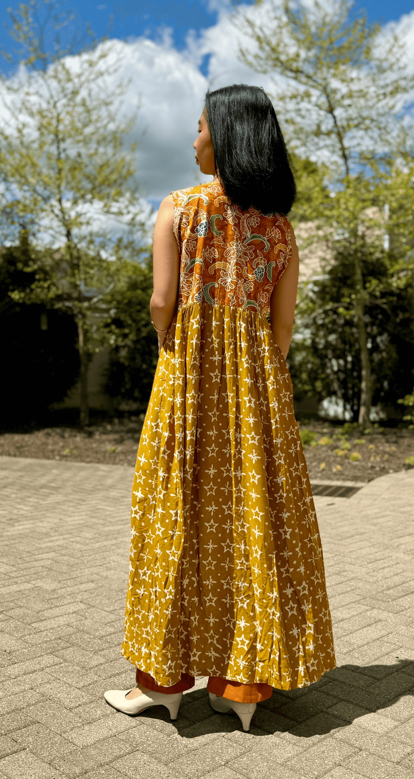 Back Shot of Gemma Maxi Cotton Dress - Mutiara Heritage