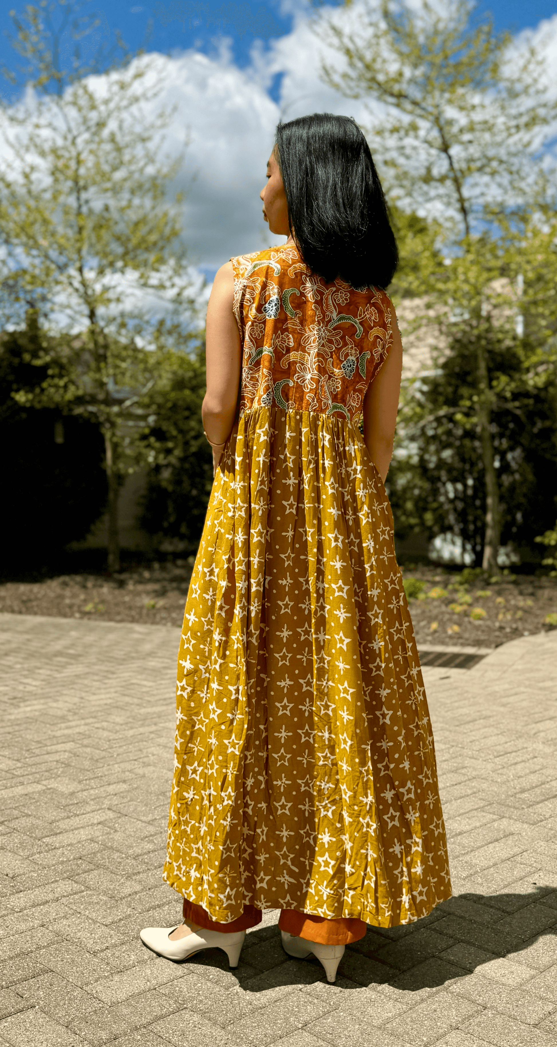 Back Shot of Gemma Maxi Cotton Dress - Mutiara Heritage