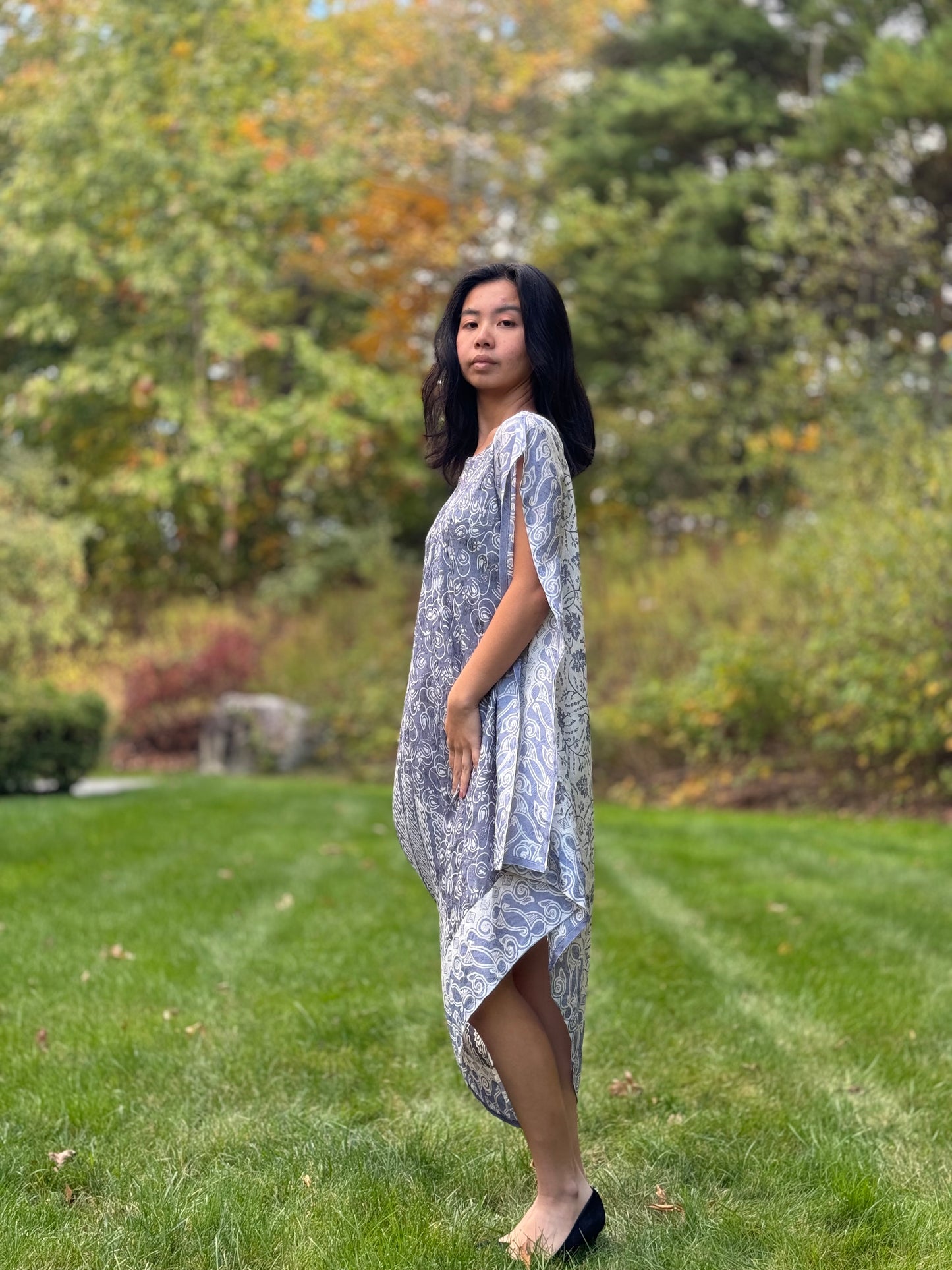 Asymmetrical Viscose Caftan Tunic Dress Cover Up