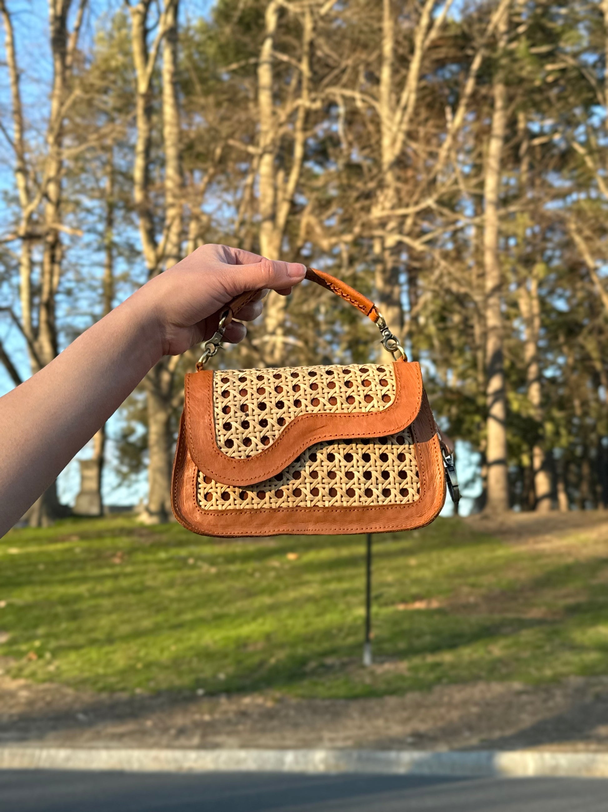 Kate bag carried by the handle