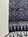 Large Dark Blue Cotton Batik Style with Japanese inspired Cloud Pattern | Mutiara Heritage