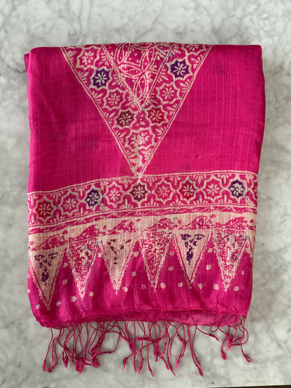 Large Pink Silk Chiffon Scarf Flat Shoot | Mutiara Heritage