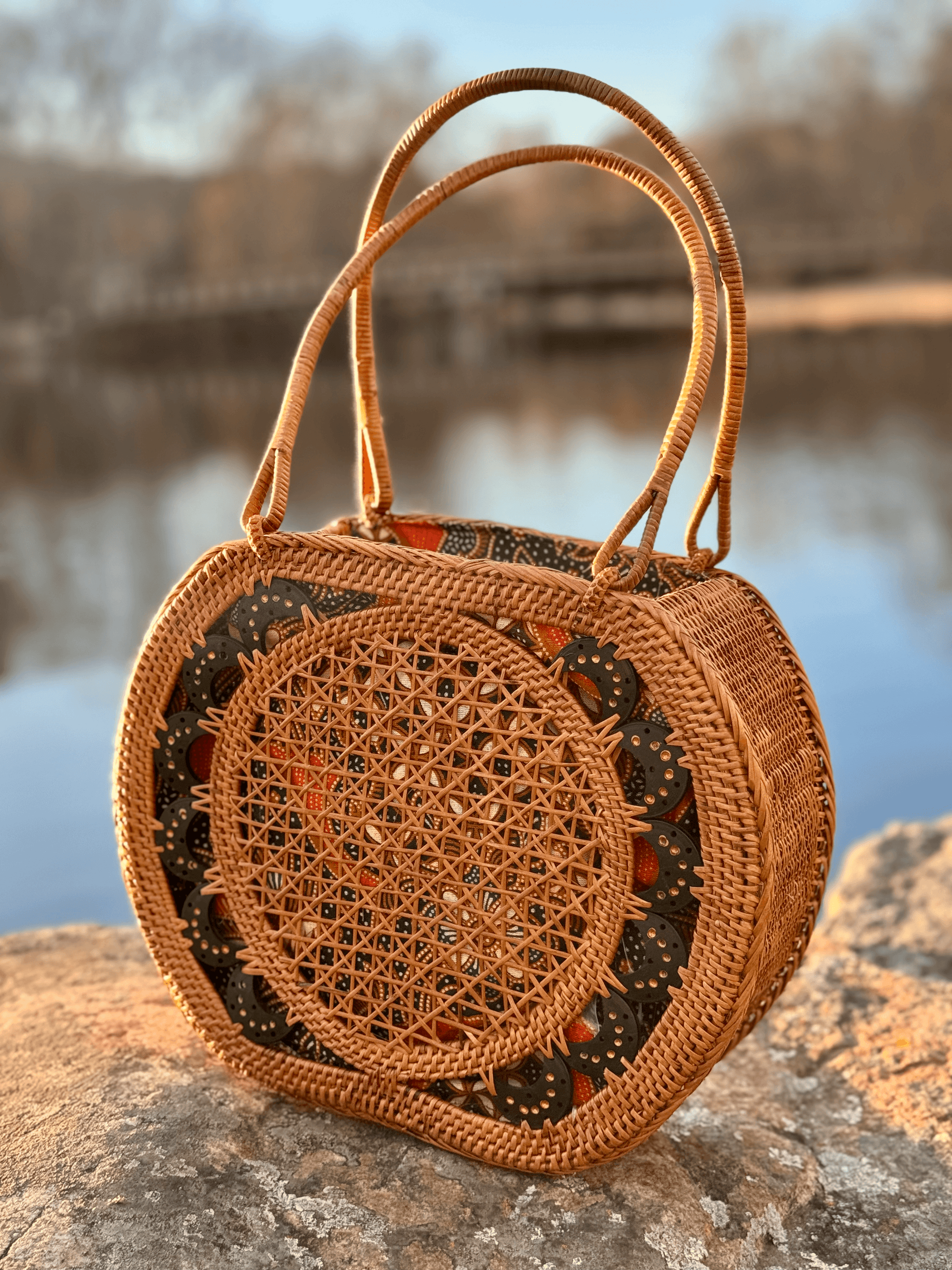 Rattan Wheel Bag | Mutiara Heritage