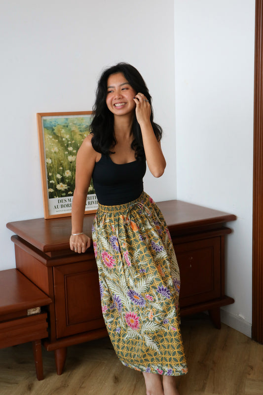Drawstring Maxi Skirt
