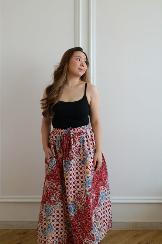 Drawstring Maxi Skirt