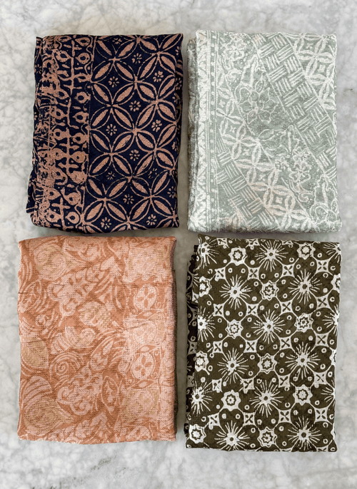 Collage Photo of Viscose Handblock Scarf - Mutiara Heritage