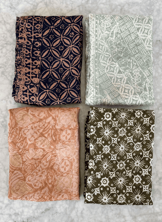 Collage Photo of Viscose Handblock Scarf - Mutiara Heritage